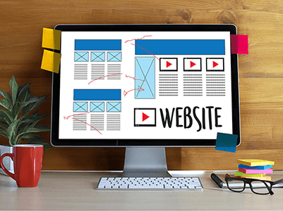 Um projeto de website, simbolizando o serviço de criação de sites e gestão.