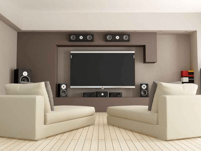 Um projeto de sonorização, simbolizando o serviço de soninorização de ambientes.